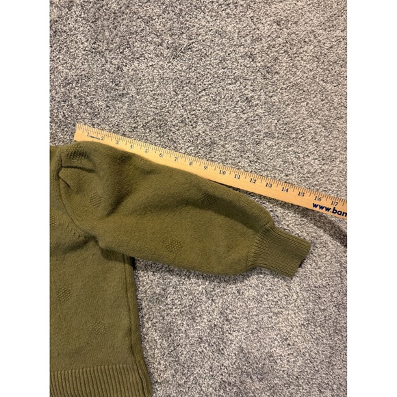 Madewell Sweater Womens XXS Olive Green Puff Sleeve Knit Cotton Wool Blend - Picture 7 of 8